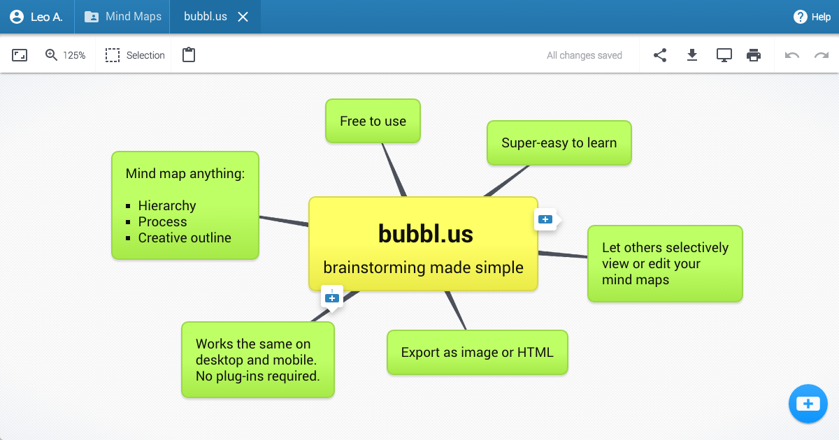 Bubbl.us interface