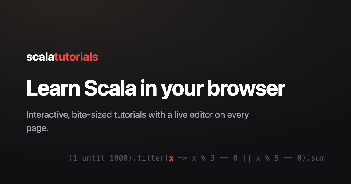 Scala Tutorials interface
